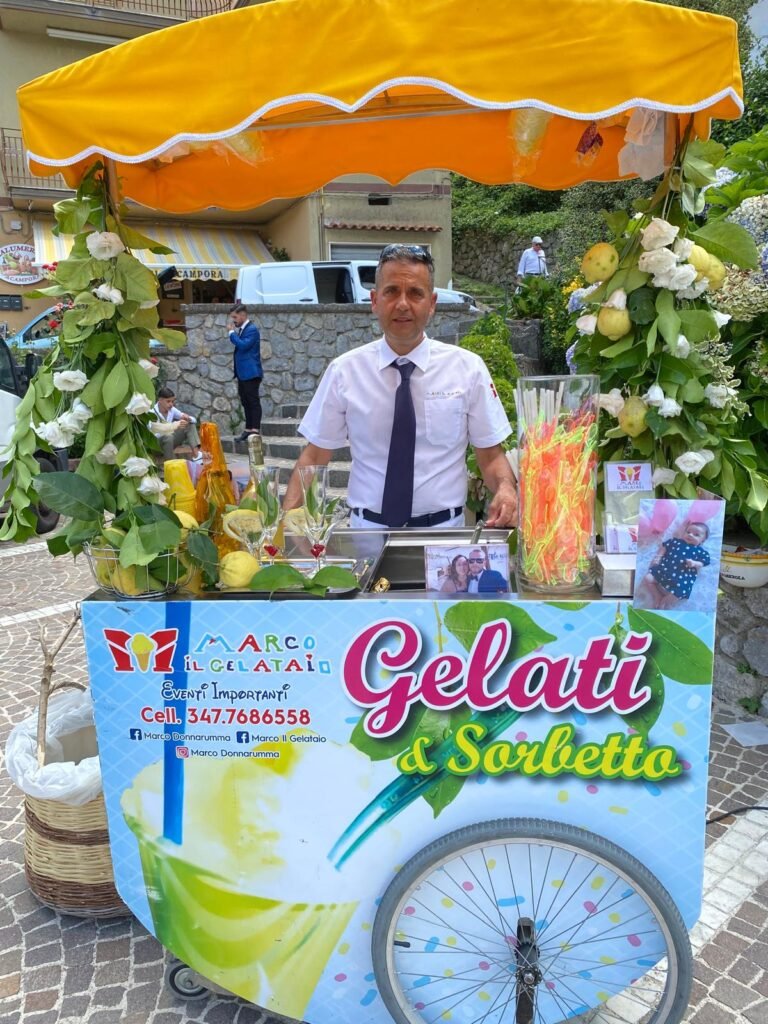 sorbetto comunione battesimo carretto elegante