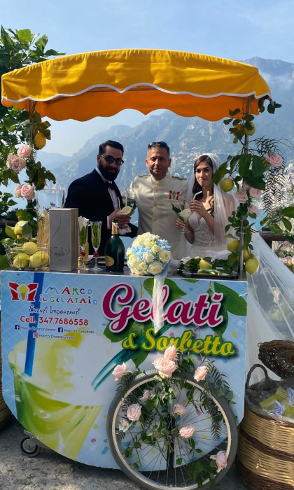 sorbetto matrimoni con carretto elegante
